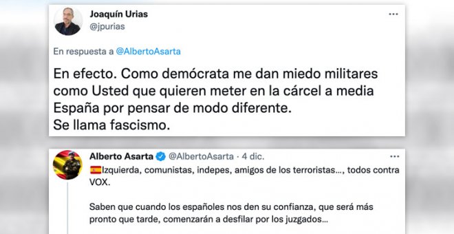 Indignación con el tuit de un diputado de Vox amenazando con hacer "desfilar por los juzgados" a "izquierda, comunistas, indepes..."