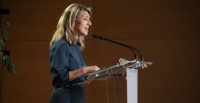 Díaz destaca el "papel de vanguardia" de España en Europa en la regulación de los algoritmos y las plataformas digitales.