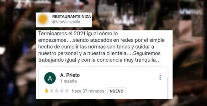 "Terminamos el 2021 igual como lo empezamos": las redes se vuelcan con un restaurante de Valladolid que sufre un boicot por respetar las medidas anticovid