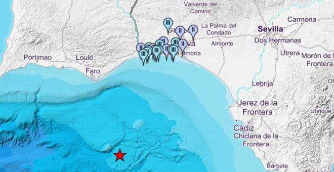 Un terremoto de 4,4 grados sacude varias zonas de la costa de Huelva