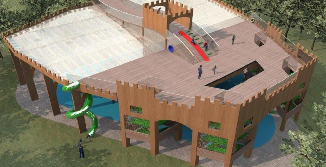 El parque La Robleda se cubrirá con una estructura transitable con forma de castillo