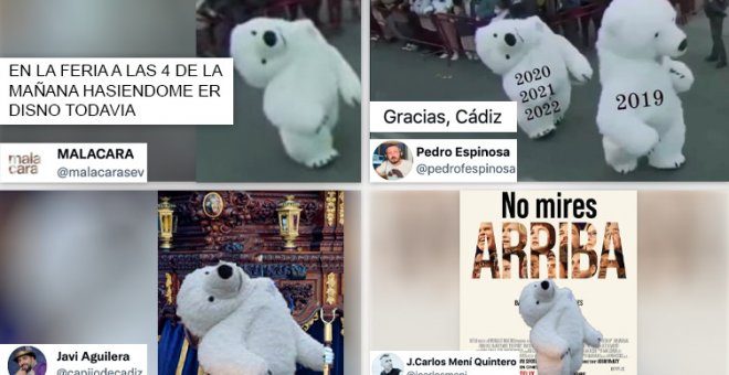 Cachondeo y memes con "el oso perjudicado" de la cabalgata de los Reyes Magos de Cádiz