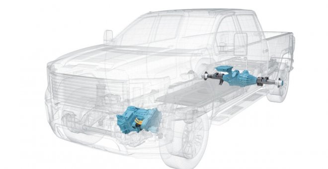 Magna presenta su tecnología para pick-up eléctricas 4x4 de hasta 585 CV de potencia