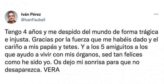 "La sonrisa de Vera no se apagará nunca": el conmovedor vídeo del padre de la pequeña fallecida en València