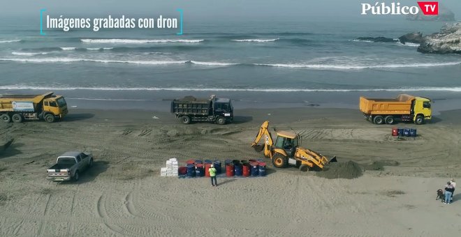 Imágenes exclusivas grabadas con dron del derrame de petróleo de Repsol en Perú