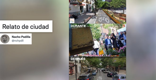 "Efecto Almeida": el antes y el después de una calle en Madrid que el Ayuntamiento del PP 'devolvió' a los coches