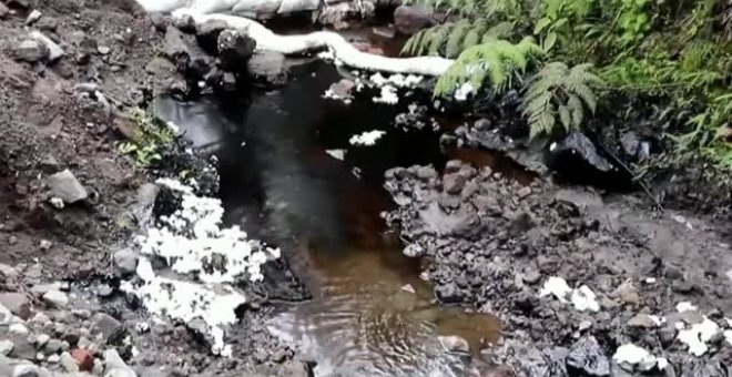 El vertido de crudo en la selva amazónica ecuatoriana ya contamina el río Piedra Fina