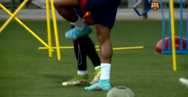 Primer entrenamiento de Adama Traoré con el Barça