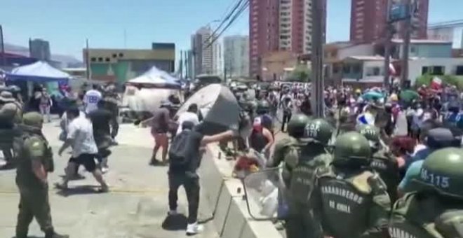 Airada protesta de ciudadanos chilenos contra la inmigración irregular