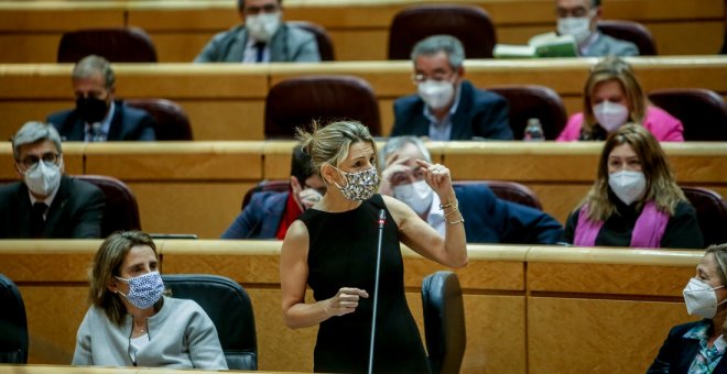 Yolanda Díaz califica de "obscenas" las remuneraciones de altos directivos del Ibex 35