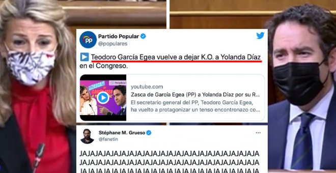 El PP dice en Twitter que García Egea dejó "K.O." a Yolanda Díaz y los tuiteros no dan crédito: "Viven en una realidad paralela"