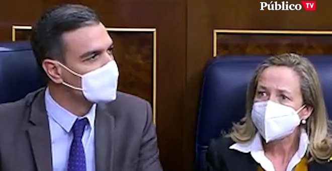 Las reacciones de Pedro Sánchez, Nadia Calviño y Yolanda Díaz ante el antes y después de la votación de la reforma laboral