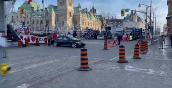 Estado de emergencia en Otawa tras once días de protesta de los camioneros canadienses