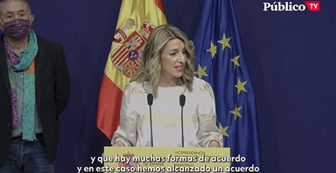 Yolanda Díaz pacta con los sindicatos subir el salario mínimo a 1.000 euros