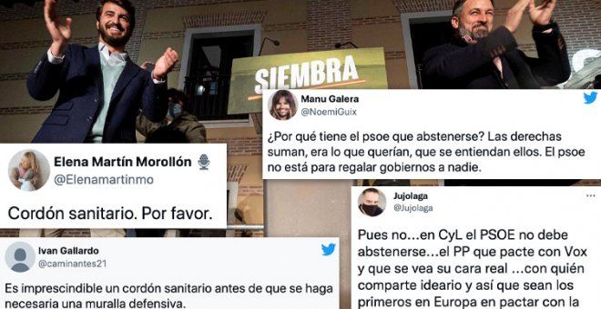 ¿Abstención del PSOE o que el PP pacte con Vox?: los tuiteros debaten sobre el "cordón sanitario" a la ultraderecha