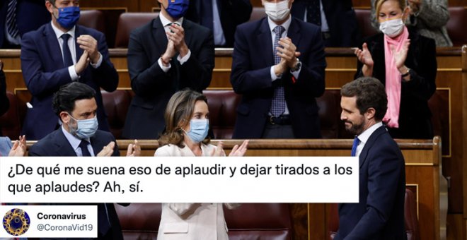 El discurso de Casado visto por los tuiteros: "Le están despidiendo más dignamente sus rivales que su propio partido"