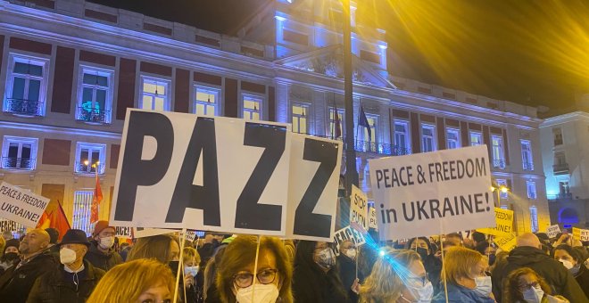 Manifestación en Madrid contra la guerra de Ucrania