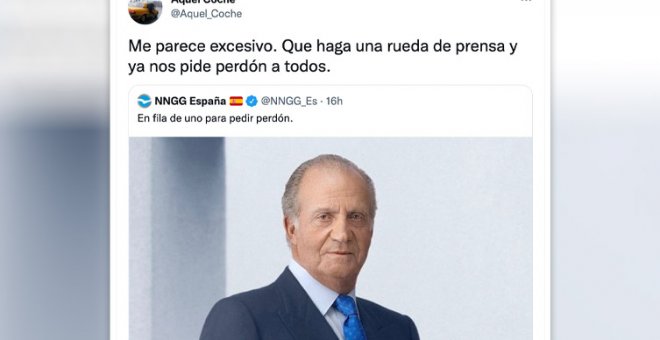 "Convendría que se informasen antes de tomar por idiota al personal": las respuestas a un tuit de NNGG del PP sobre el rey Juan Carlos I