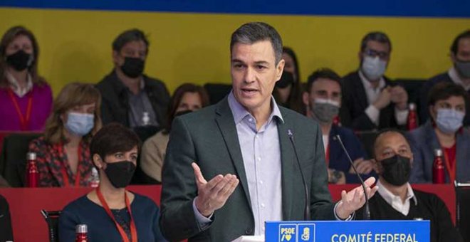 Pedro Sánchez: "Nuestra organización es contraria a las guerras. A todas las guerras"