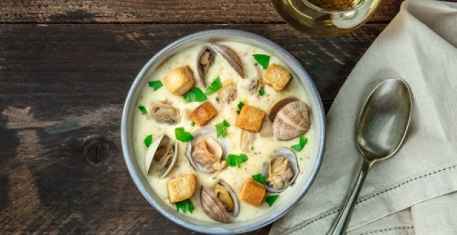 Pato confinado - Receta de clam chowder: la sopa de almejas favorita de Nueva Inglaterra