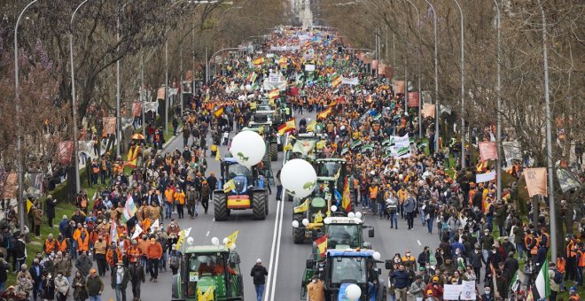 El mundo rural se manifiesta en Madrid para pedir ayudas al Gobierno