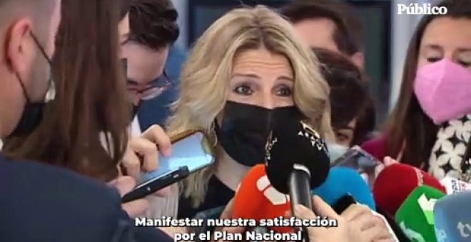 Vídeo|| Yolanda Díaz, muy "satisfecha" con las medidas anticrisis y pide el apoyo mayoritario del Congreso