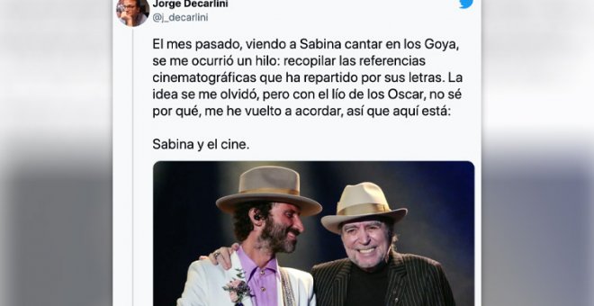 El gran Joaquín Sabina, sus grandes canciones y su papel en la gran pantalla: se vuelve a hacer justicia en Twitter