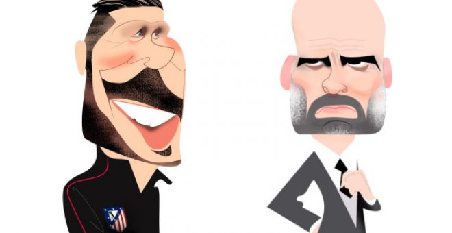 Simeone y Guardiola. Dos polos opuestos frente a frente