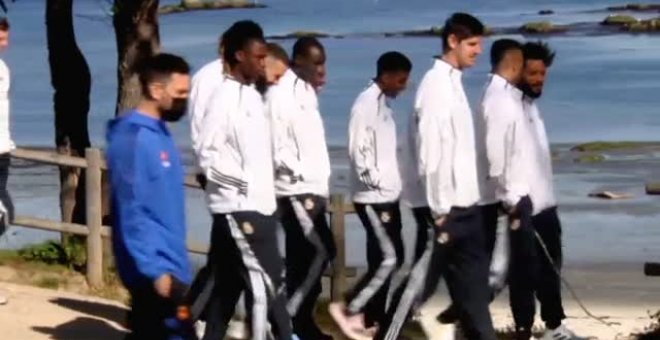 Los jugadores del Real Madrid pasean por Vigo antes de enfrentarse al Celta