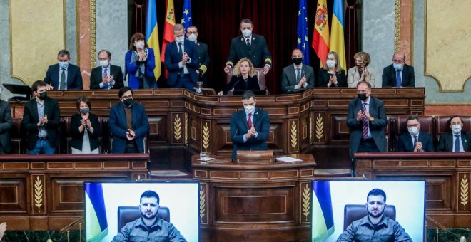 Zelenski apela a Guernica para pedir el apoyo de España en su intervención en el Congreso