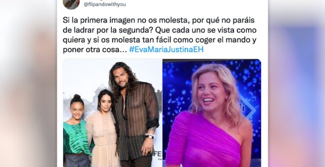 "Solo son tetas, madurad y superadlo": el vestido transparente de Justina Bustos saca a relucir el machismo de algunos en las redes
