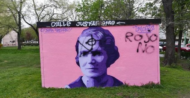 Vandalizan el mural que homenajea a la maestra republicana Justa Freire en el distrito de Latina
