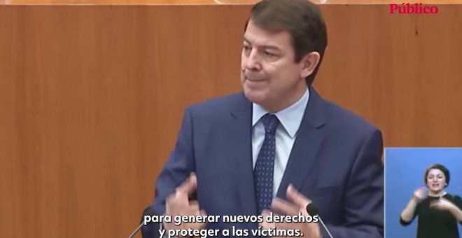 VÍDEO | Mañueco anuncia que la ley de violencia de género convivirá con la ley intrafamiliar: "Las dos son necesarias"