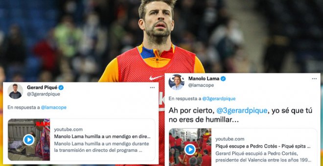 Gerard Piqué y Manolo Lama se enzarzan ante todo el mundo en Twitter : "Madre mía, qué espectáculo"