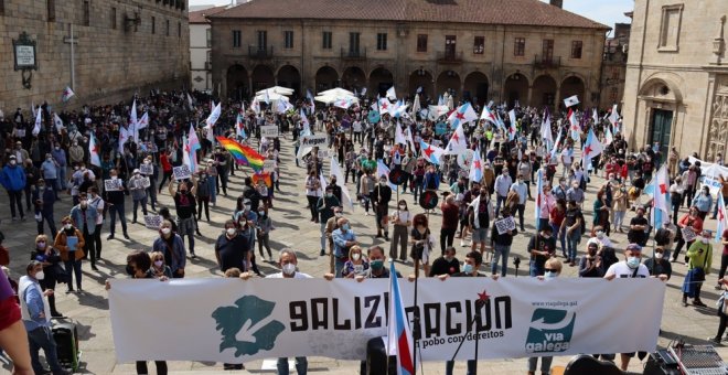 Sesenta colectivos sociales se manifiestan este domingo en Santiago en defensa de los derechos nacionales de Galicia