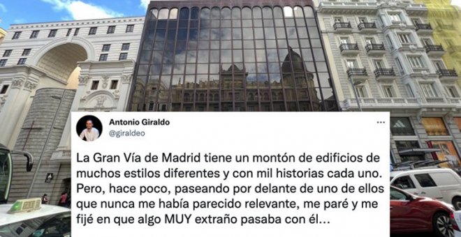 El hilo sobre el secreto tras un edificio de la Gran Vía de Madrid en el que quizá ni te has fijado: "Tenemos que recuperar ese cacho de historia"