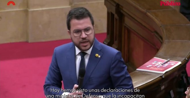 VÍDEO | Aragonès pide la dimisión de Robles por el caso Pegasus