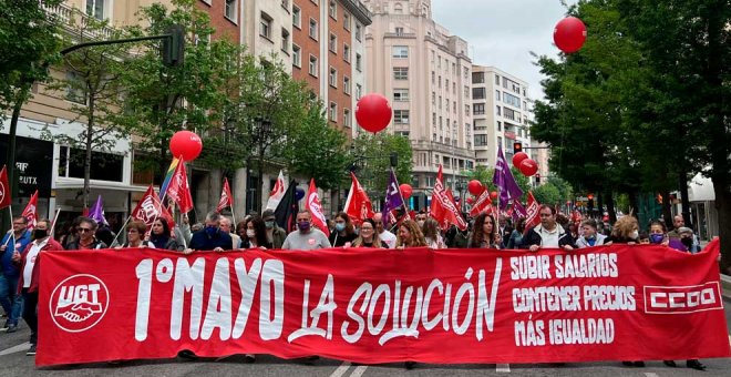 Cerca de 3.000 personas salen a la calle el 1 de mayo tras dos años de parón por la pandemia