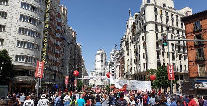 Miles de personas reclaman en Madrid unas subidas salariales acordes a la inflación