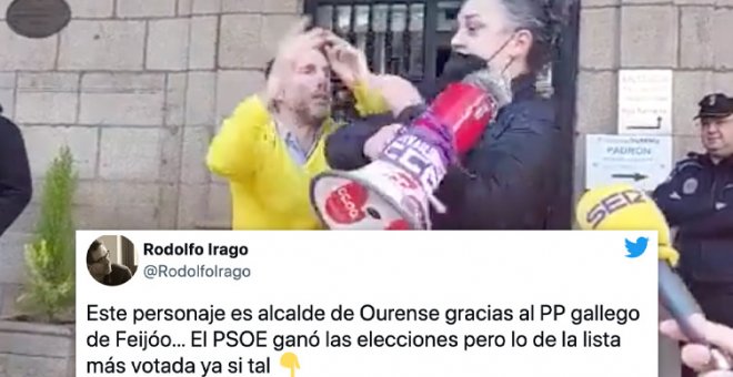 Los tuiteros recuerdan que el PP sostiene al alcalde de Ourense que ha agredido a una sindicalista: "Los socios del 'moderado' Feijóo"