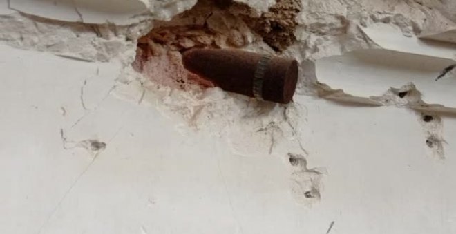 84 años con dos bombas de la Guerra Civil en la cúpula de una iglesia de Teruel