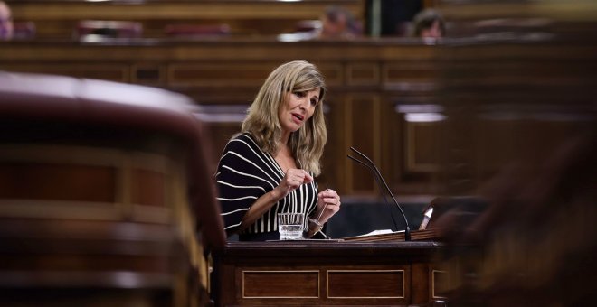 Yolanda Díaz no falla a su cita del miércoles de datos con un pequeño homenaje: "¿Recuerda aquel sueño del presidente Rajoy?"