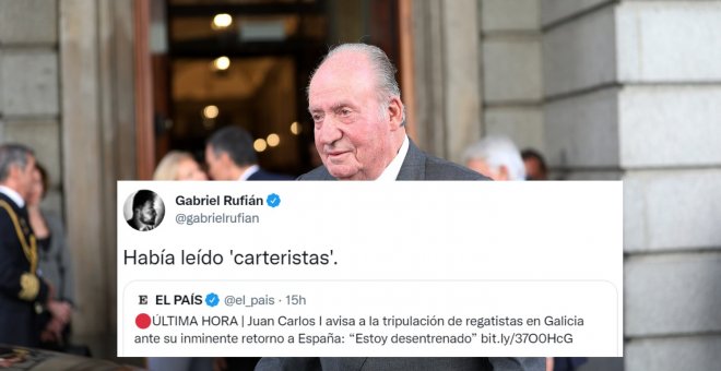 La 'confusión' de Gabriel Rufián con un titular sobre Juan Carlos I: "Había leído 'carteristas'"