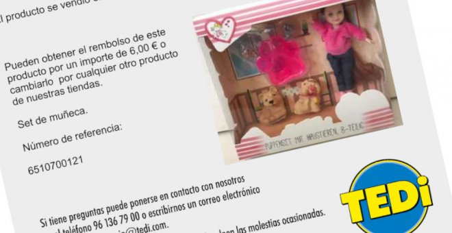 TEDI retira una muñeca por contener altos niveles de plastificantes dañinos para la salud