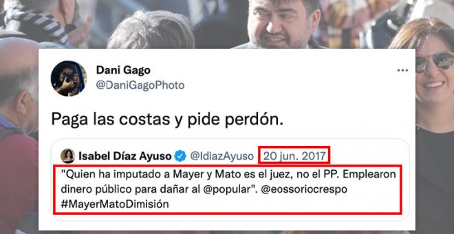 El PP y su máquina del fango, en evidencia (otra vez) tras la absolución de Mayer y Sánchez Mato: "Paga las costas y pide perdón"