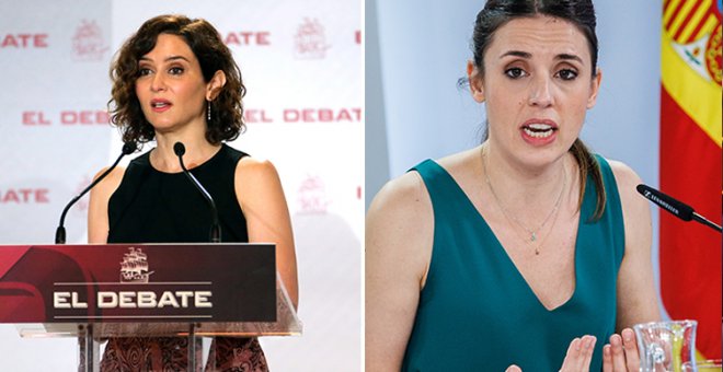 Ayuso ataca al feminismo e Irene Montero le explica lo que sí es de "malcriadas"