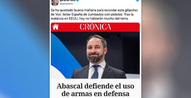 Los tuiteros recuerdan la opinión de Abascal sobre las armas: "Hoy no hablarán mucho del tema"