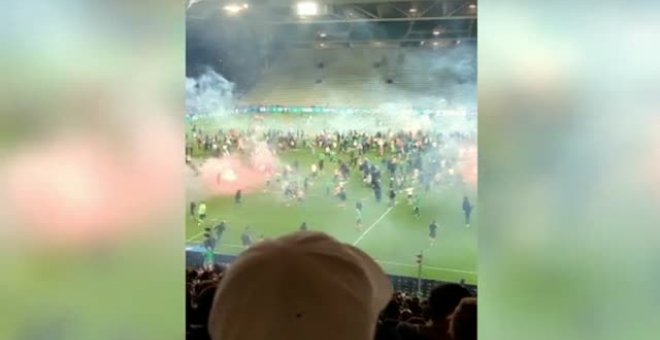 Incidentes en un estadio francés tras el descenso del Saint-Etienne a segunda