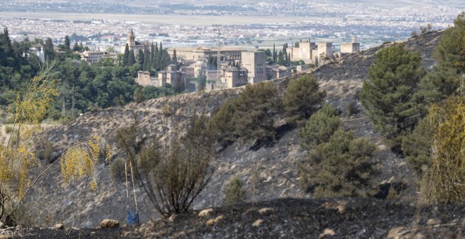 El incendio en el Cerro de San Miguel de Granada afecta a 172 hectáreas quemadas