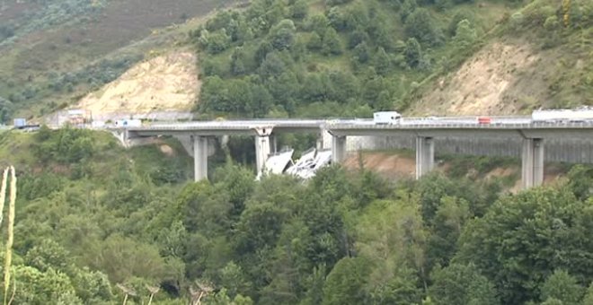 Se derrumba parte de un viaducto en Pedrafita do cebreiro, Lugo